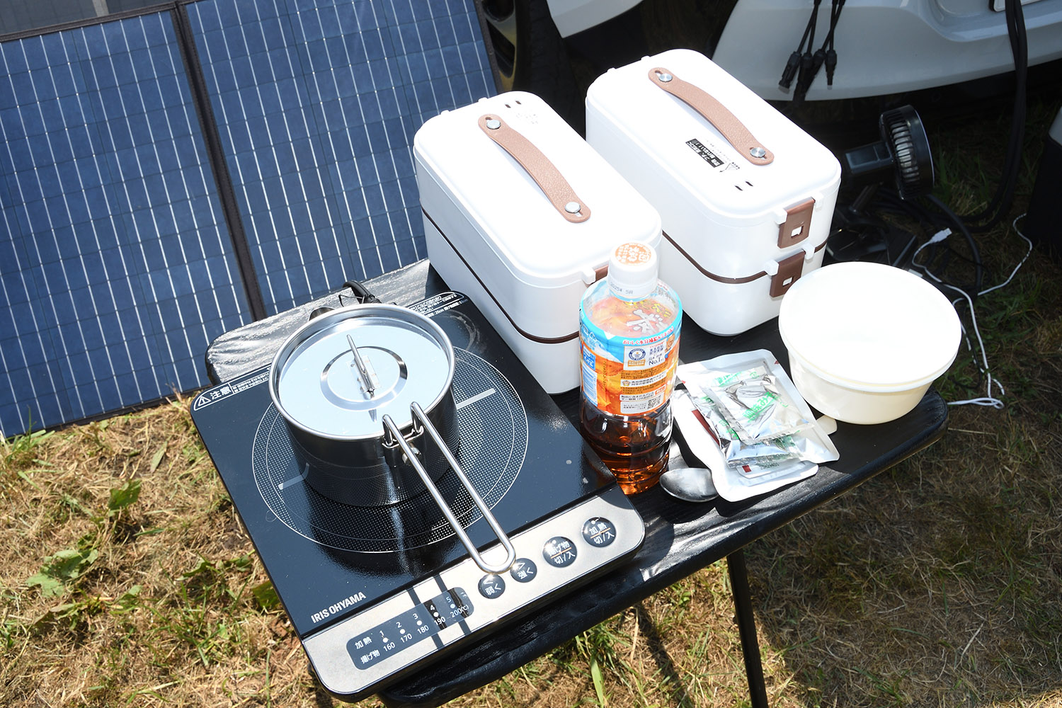 EVによる電源供給のようす