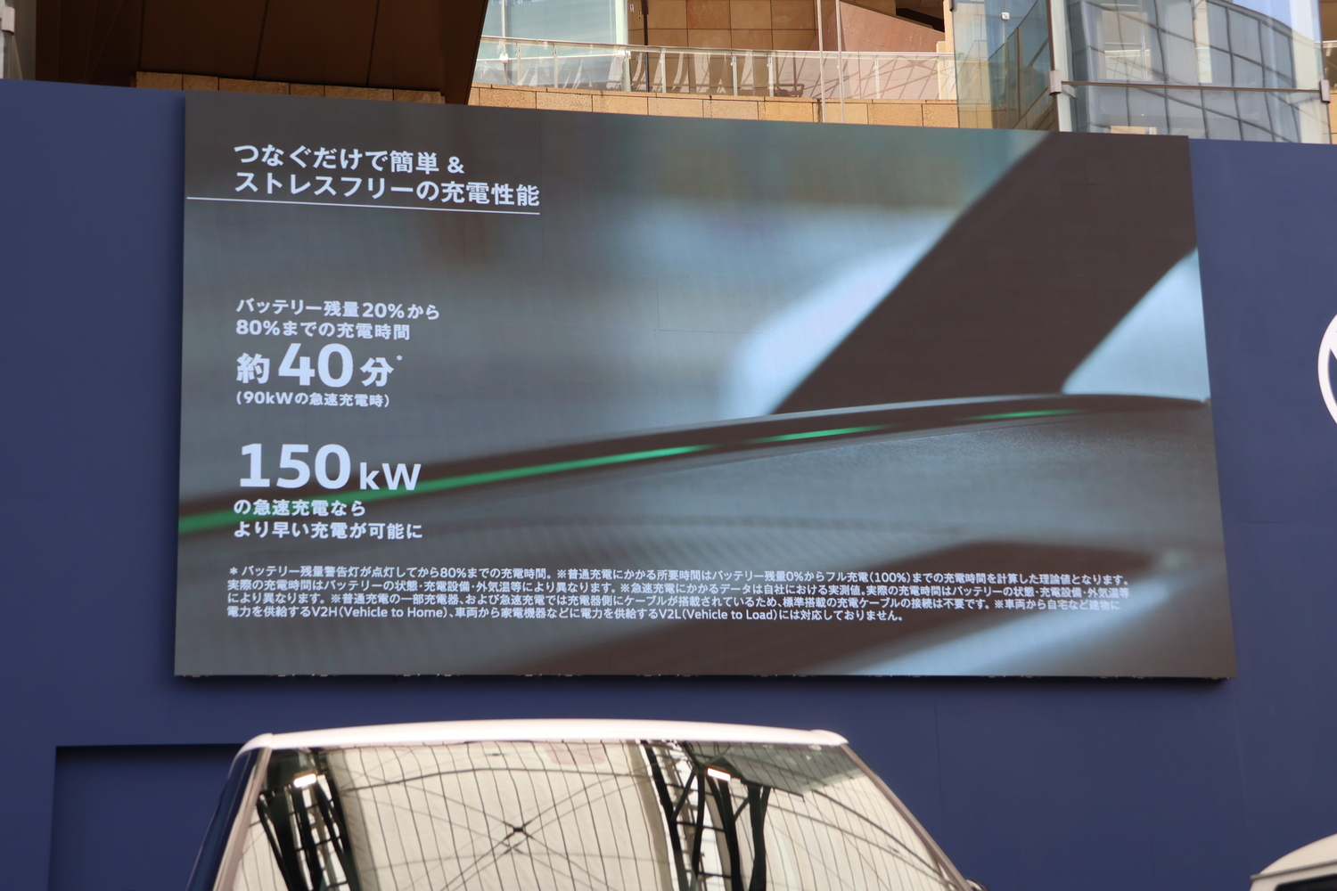 ID.Buzz発表会で投影された充電性能