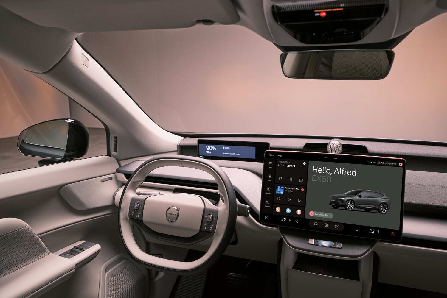 ボルボ新型EX60の運転席周り(本国仕様)