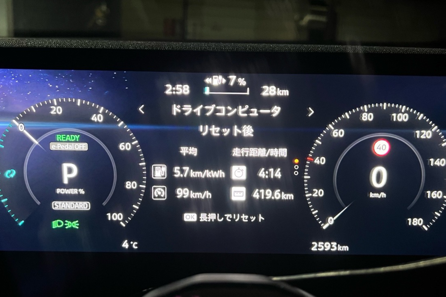 日産リーフのメーター